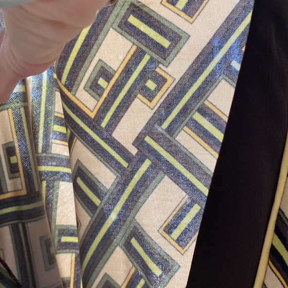 Ann Taylor LOFT geometric brown and green kimono style blouse - Picture 14 of 16